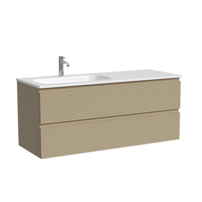 Тумба подвесная SANCOS Folk левая 1190х445х500, c двумя ящиками оснащенными доводчиками, Капучино, FL120LCP