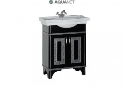 Тумба  для комплекта Aquanet Валенса 70 черный краколет/серебро