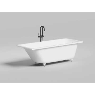 Ванна из литьевого мрамора Salini S-Stone Orlanda Kit 102127M 170,4x75 см, белый матовый