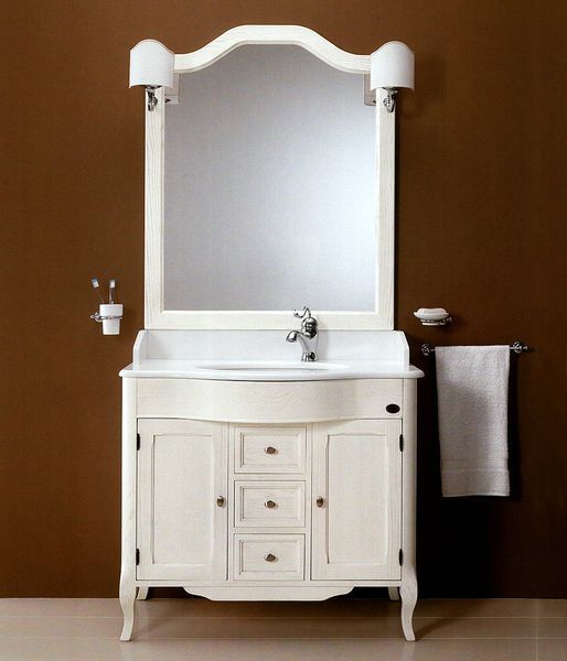 Тумба с раковиной Tiffany World Rebecca 100 белая матовая