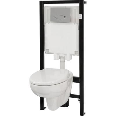 Комплект унитаз Jacob Delafon Brive E21733RU-00 + инсталляция + кнопка + крышка