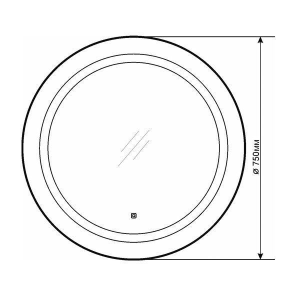 Зеркало COMFORTY "Круг-75" светодиодная лента, сенсор 00004140525CF