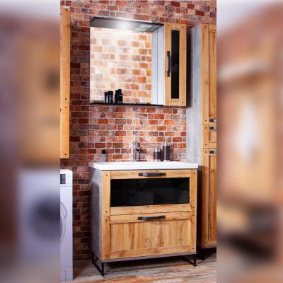 Комплект мебели для ванной Бриклаер ЛОФТ 80, метрополитен грей