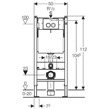 Система инсталляции для унитазов Geberit Delta 21 UP100 458.120.11.1 3 в 1 с кнопкой смыва