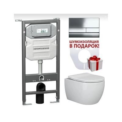 Комплект Ceramica Nova Play CN3001_1002CH_1000 подвесной унитаз + инсталляция + кнопка