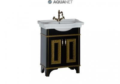 Тумба  для комплекта Aquanet Валенса 70 черный краколет/золото