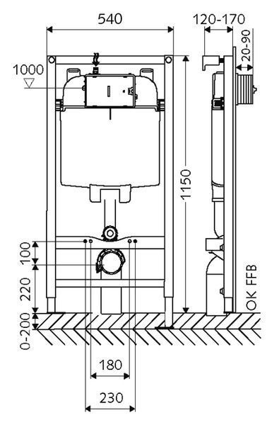 Инсталляция для унитаза Schell Montus С80 SCL030620099 + SCL031226499 с кнопкой смыва