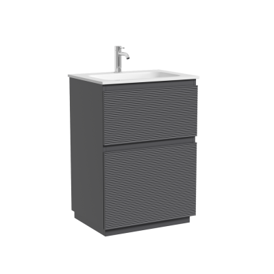 Тумба напольная SANCOS Folk Floor, 590х445х850, c двумя ящиками оснащенными доводчиками, Grey soft, FL60FGS