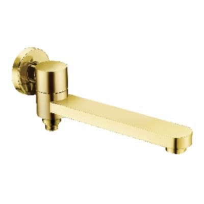 Излив поворотный встраиваемый Raglo для ванны и душа 23 см с функцией переключения латунь, сатин золотой (R473.71.03)