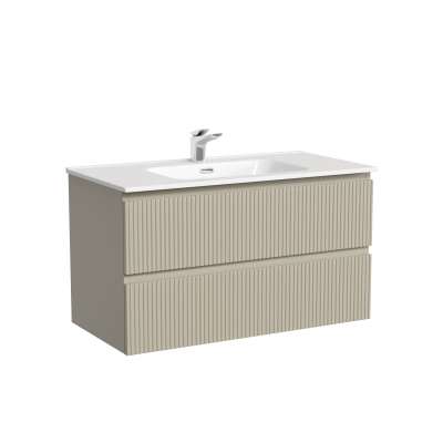 Тумба подвесная SANCOS Snob T 890х445х500, c двумя ящиками оснащенными доводчиками, Beige Soft, SNT90CE