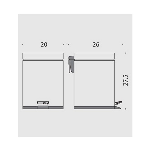 Ведро Colombo Black&White B9211.CR с педалью 5 л, хром