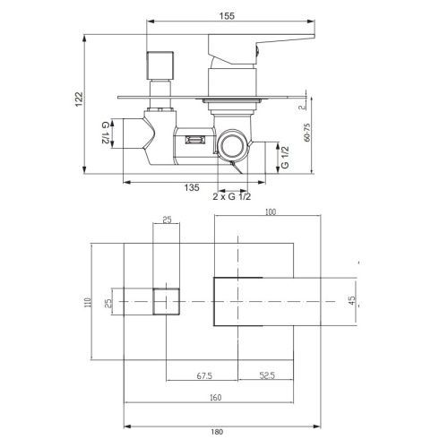 Смеситель Omnires Fresh FR7135CR для ванны, хром
