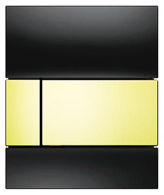 Кнопка смыва Tece Square Urinal 9242808 черное стекло, кнопка золото