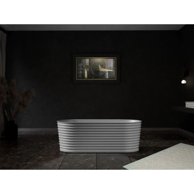 Ванна из литьевого мрамора Abber Stein AS9650 170x80 см, отдельностоящая, белый матовый