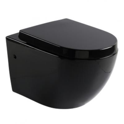 Унитаз подвесной Cerutti SPA B-2376-3 Black микролифт, черный