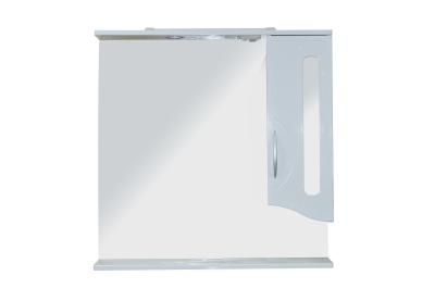 Зеркало-шкаф Милена 80 правое (800*800*150) со светильником (матовое стекло)