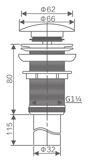 Донный клапан Savol с переливом (S-XS001B)