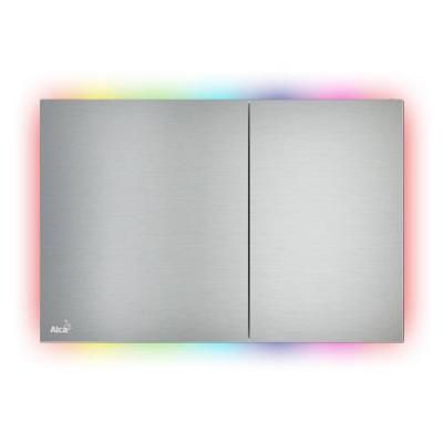 Кнопка смыва AlcaPlast Flat AIR LIGHT R металл матовый, подсветка радуга