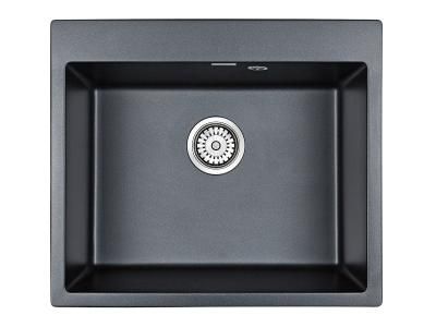 Мойка для кухни кварц Paulmark Kante PM106052-BLM, черный металлик