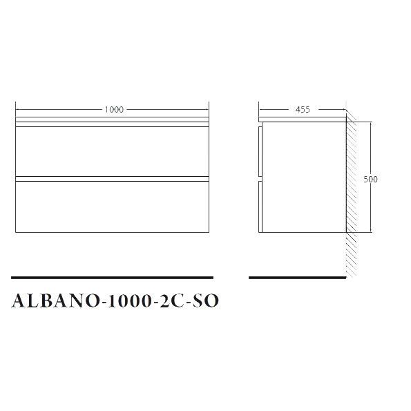 Тумба под раковину BelBagno Albano ALBANO-1000-2C-SO-RR 100 подвесная, Rovere Rustico