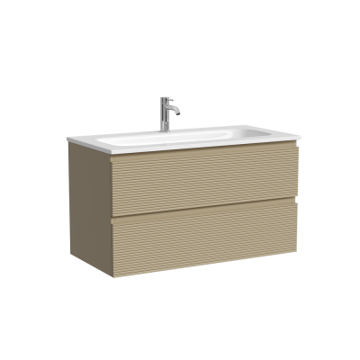 Тумба подвесная SANCOS Folk 890х445х500, c двумя ящиками оснащенными доводчиками, Капучино, FL90CP