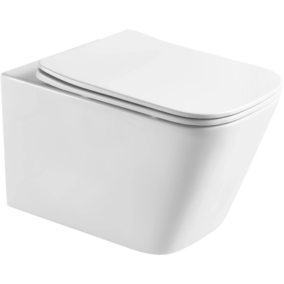 Унитаз подвесной Aquatek Либра AQ1505T-00 безободковый, торнадо, с сиденьем микролифт, белый