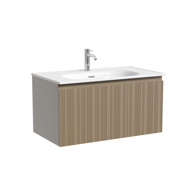 Тумба подвесная SANCOS Code 785х453х400, c одним  ящиком оснащенным доводчиками, цвет серо- бежевый,  CD80GB