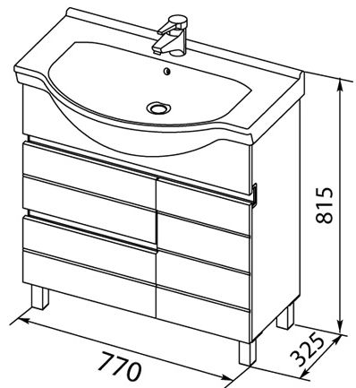 Тумба под раковину Aquanet Доминика 00172375 80, 1 корзина, белая