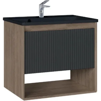 Тумба под раковину Jorno Tossony Toss.01.70/P/DS-A/JR 68,6 см, подвесная, дуб самдал/антрацит матовый
