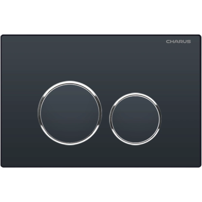 Кнопка смыва Charus Spazio FP.330.DW.01 для инсталляции, черный матовый/хром/черный матовый