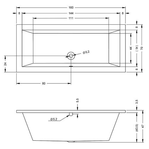 Ванна акриловая Riho Lusso BA5700500000000 160x70
