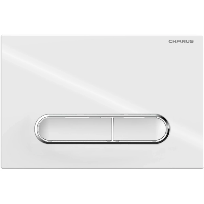 Кнопка смыва Charus Magnus FP.340.11.01 для инсталляции, белый глянец/хром/белый глянец