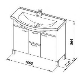 Тумба под раковину Aquanet Донна 00169182 100 белый дуб