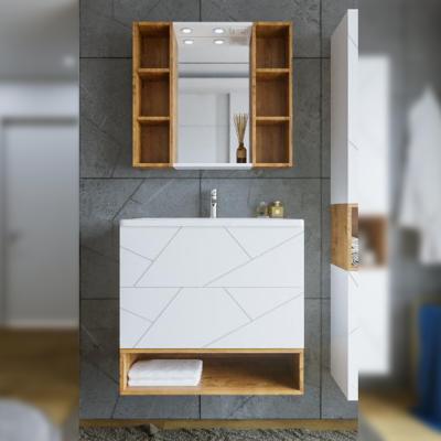 Комплект мебели для ванной Бриклаер КРИСТАЛЛ 80ZNNB, белый/дуб бунратти