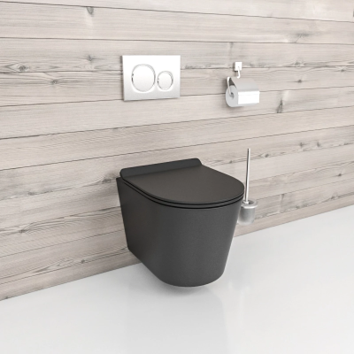 Унитаз подвесной beWash Aldo BKWHR101480 безободковый, с сиденьем микролифт, черный матовый