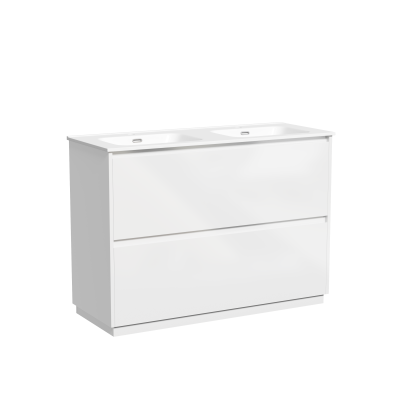Тумба под раковину SANCOS Libra Floor напольная, 1190х450х840, c двумя ящиками оснащенными доводчиками, белый глянец ,  LB120F-1W
