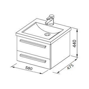 Тумба под раковину Aquanet Нота 00171486 58 черный