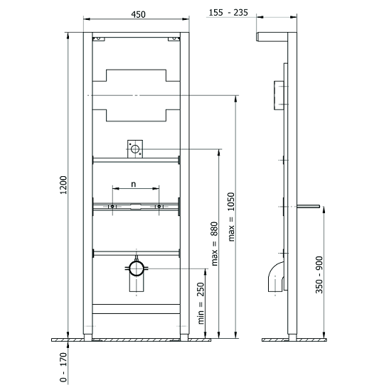 Система инсталляции для писсуаров Cersanit Link IN-PI-LINK