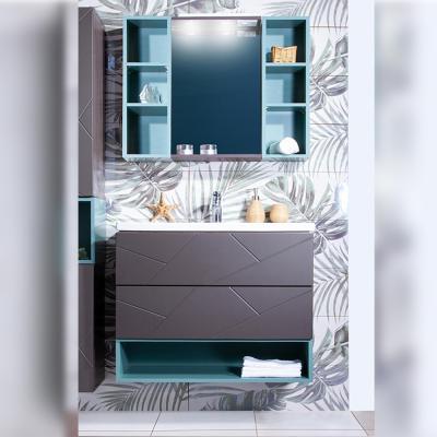 Комплект мебели для ванной Бриклаер КРИСТАЛЛ 80ZNN, графит/муссон