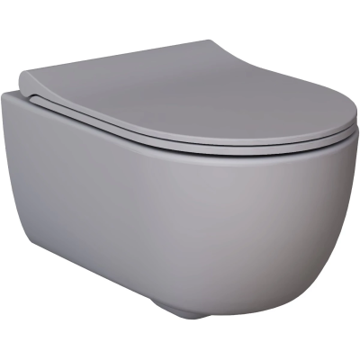 Унитаз подвесной Ambassador Abner 103T20301R безободковый, серый матовый