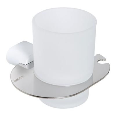 Стакан для ванной настенный Gappo G3TJ09FL06PQ-8GV, хром/белый