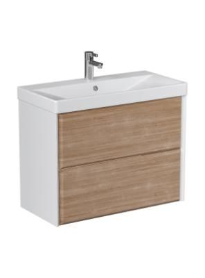 Тумба подвесная Velvex Gesso 80.2Y, белый/дуб сонома (tp.GES.9696.80.2Y белый матовый/дуб сонома)