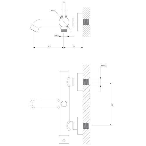 Смеситель Omnires Y Y1231BL для ванны, черный