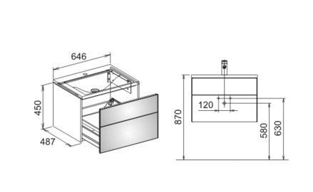 Мебель для ванной Keuco Royal Reflex 34050220000 65 магнолия