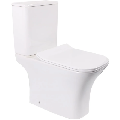 Унитаз-компакт Ceruttispa Vettore CT7192 безободковый, с сиденьем микролифт, белый