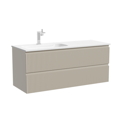 Тумба подвесная SANCOS Snob R левая 1195х445х500, c двумя ящиками оснащенными доводчиками, Beige Soft, SNR120LCE