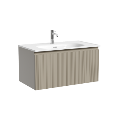 Тумба подвесная SANCOS Code 785х453х400, c одним ящиком оснащенным доводчиками, цвет серая платина ,  CD80GP