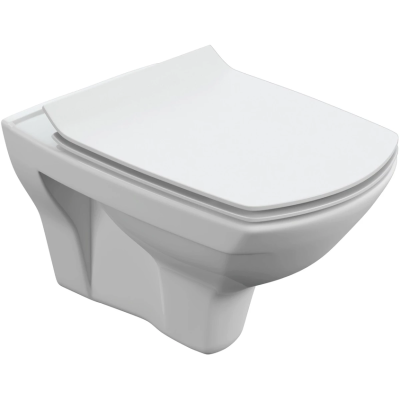 Унитаз подвесной Cersanit Carina MZ-CARINA-XL-COn-S-DL-E безободковый, с сиденьем микролифт, белый