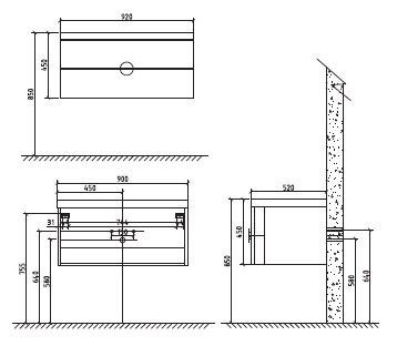 Мебель для ванной BelBagno Senso 92 bianco lucido