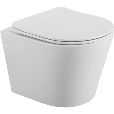 Унитаз подвесной BelBagno Flay-R BB053CHR/SC безободковый, с сиденьем микролифт, белый